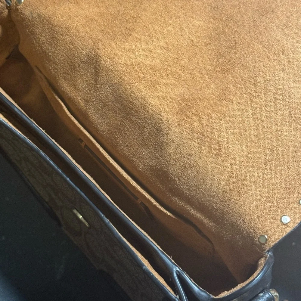 Coach Black and Brown Crossbody Bag with Gold Accents - Picture 5 of 6